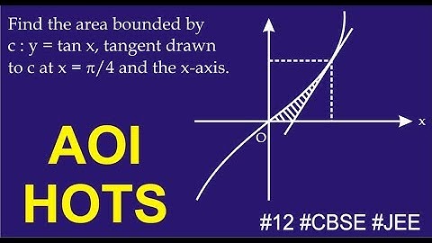 Area bounded by y=tanx tangent at x=pi Divided By 4 and x axis AOI #XII #JEE