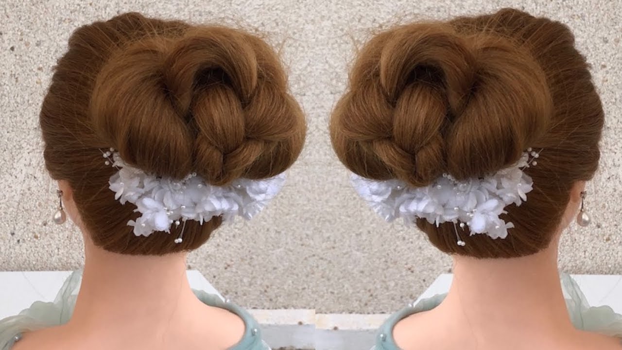 New bun hairstyle for wedding and party  trending 