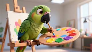 Parrot Paint Day 🦜🎨 | Learn Colors for Kids | Fun Art Learning Adventure screenshot 1
