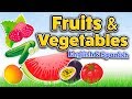 Fruits and vegetables in English and Spanish - Bilingual vocabulary