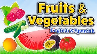 Fruits and vegetables in English and Spanish  Bilingual vocabulary