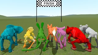 WHO IS FASTEST NEW ALL SMILING CRITTERS GIANT FORMS in Garry's Mod !!!