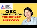 How to get overseas employment certificate oec for direct hire ofws  poea