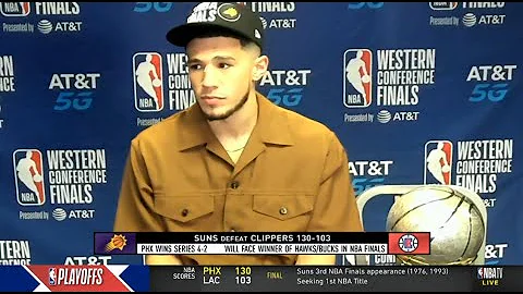 Devin Booker reaction to Chris Paul leads Suns past Clippers 130-103 in Game 6, into NBA Finals