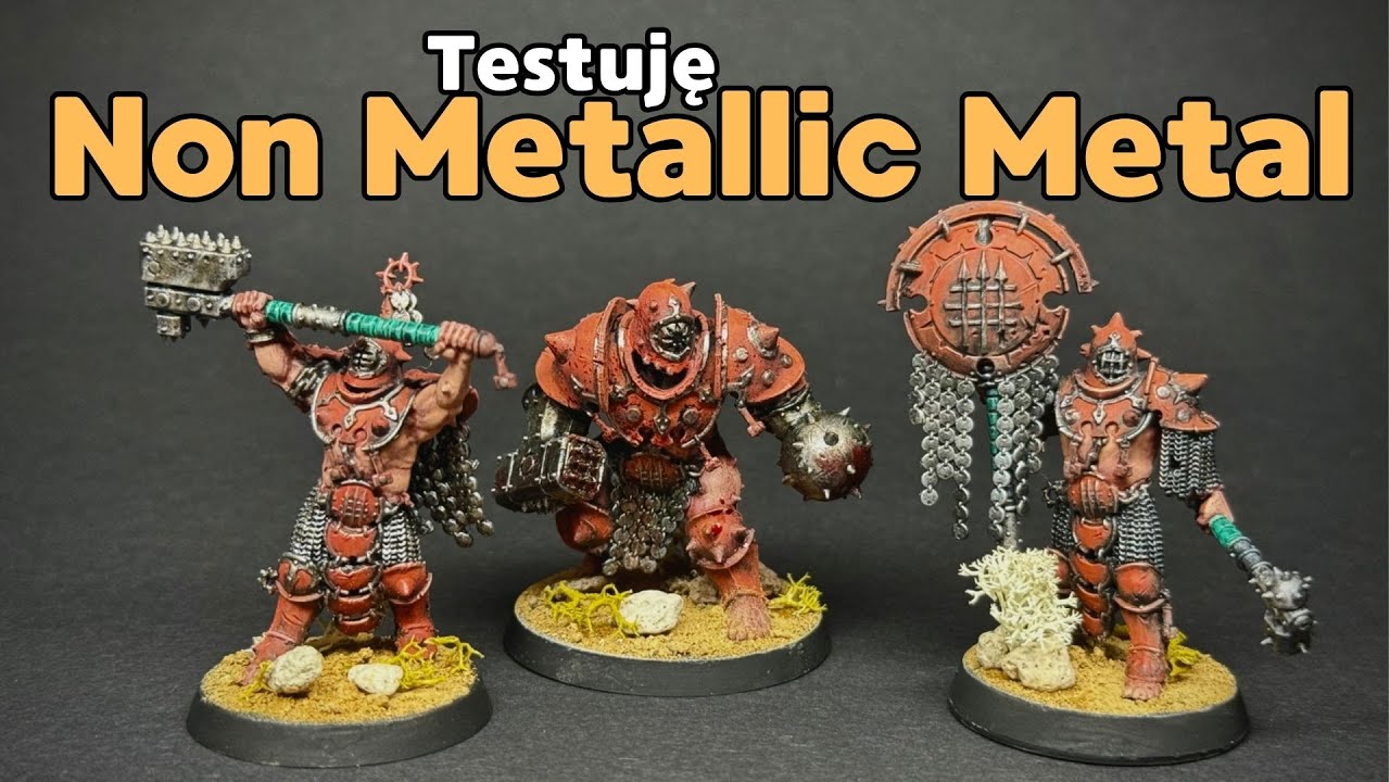 Moje pierwsze kroki z NMM - Jak maluję pomarańczowo czerwoną zbroję figurek? Iron Golems 