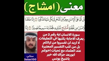 كيف قراءة الكلمة؟ اولا اقرأها بعد ذلك استمع للفيديو في سورة الانسان رقم 2 انظر كيف تنطق وتقرأ؟