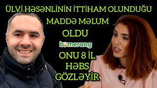 Ülvi Həsənli qaçaqmalçılıqda ittiham olunur.Onu 8 il həbs gözləyir.Vəkili Zibeydə Sadıqova açıqladı