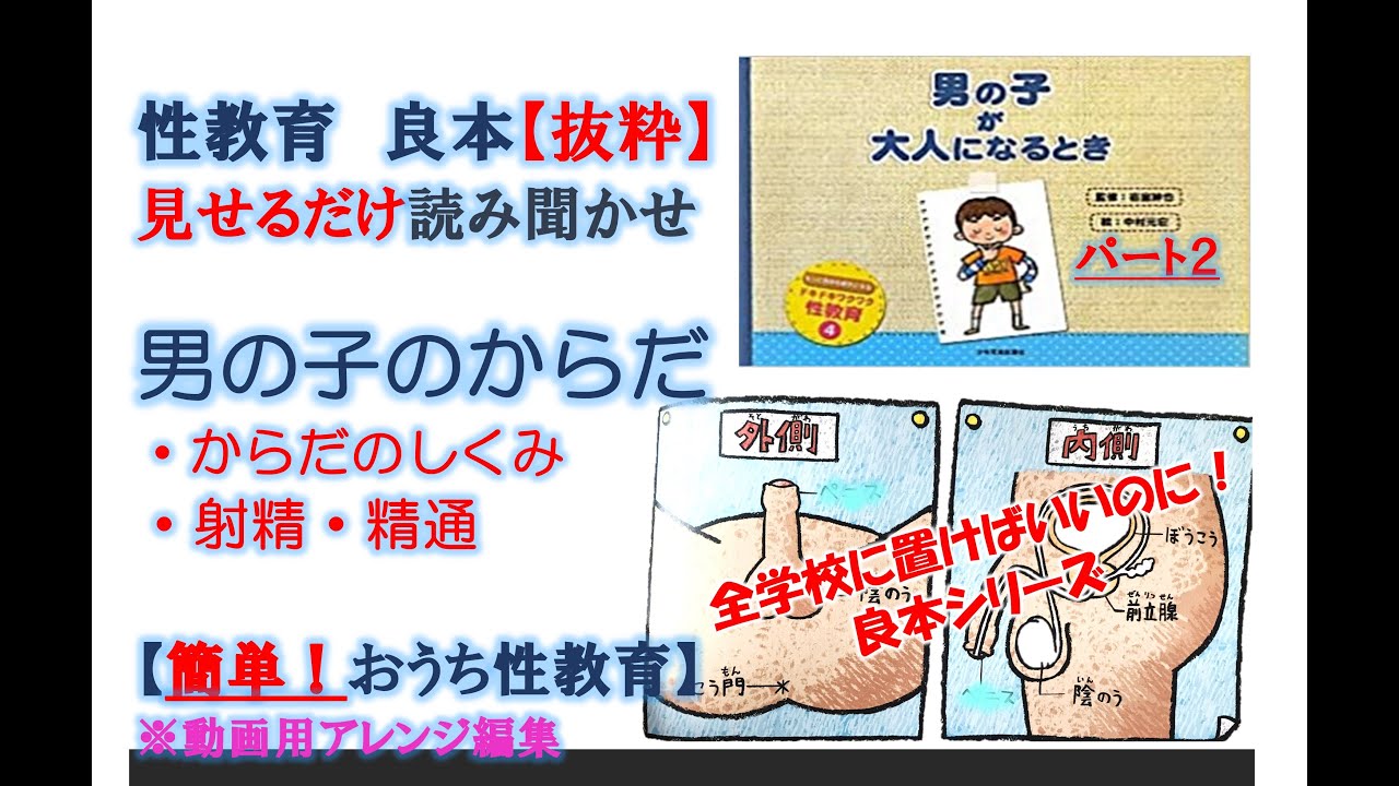 性教教育【おうち性教育】性教育絵本/読み聞かせ/男の子のからだ/精通/射精/夢精/見せるだけ性教育 - YouTube