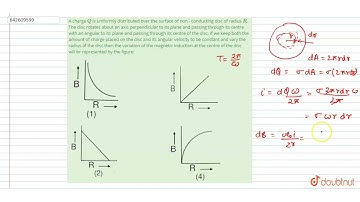 A charge Q is uniformly distributed over the surface of non - conductingdisc of radius R. The di...