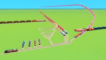 TRAINS CROSSIN CIRCLES SLIDE SNAKE🐍TRACKS 💝 ZIG ZAG TRACKS RAILROAD RAILWORK BEANG 