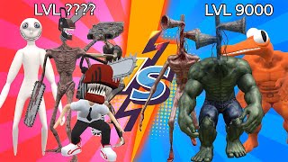 Army Siren Head VS Chainsaw man level up boss battle