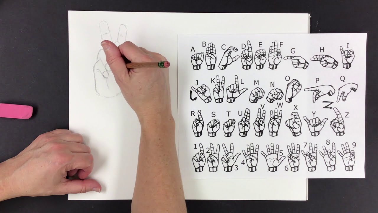 How To Draw Your Hands For The Asl Art Project - Youtube
