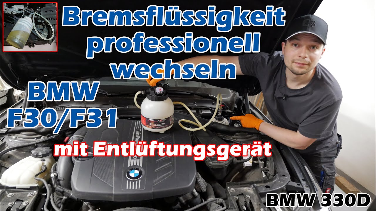 BMW 3er F30 F31 Bremsflüssigkeit wechseln professionell mit Entlüftungsgerät  I auch VW Mercedes Opel 
