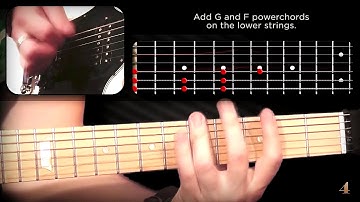 Drop D Tuning Riff Workout - Guitar Lesson Practice-Along