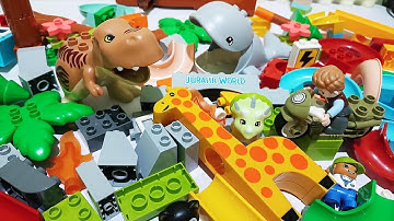 Satisfying Building Blocks ASMR Marble Run JURASSIC WORLD Dinosaur & other animals #243 - live 11