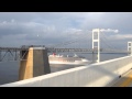 Huge Cruise Ship Going Under The Chesapeake Bay Bridge