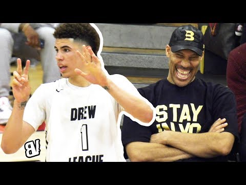 LaMelo Ball Drew League Squad CHALLENGED! 4 POINT PLAY Leads Last Minute Comeback! LaVar LOVING IT!