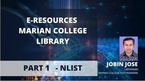 E-Resources Part 1 - NLIST