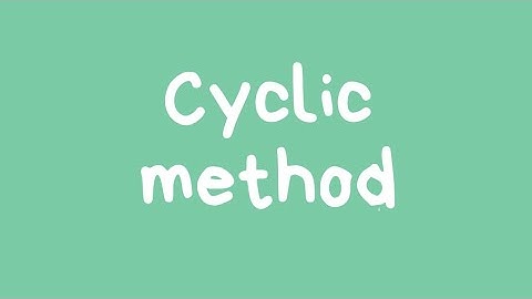 cyclic method (even no.) #6 team