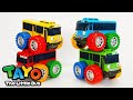 Red Yellow Green Blue Wheels on the bus | Tayo Carrier Car Play Compilation | Toys for Kids