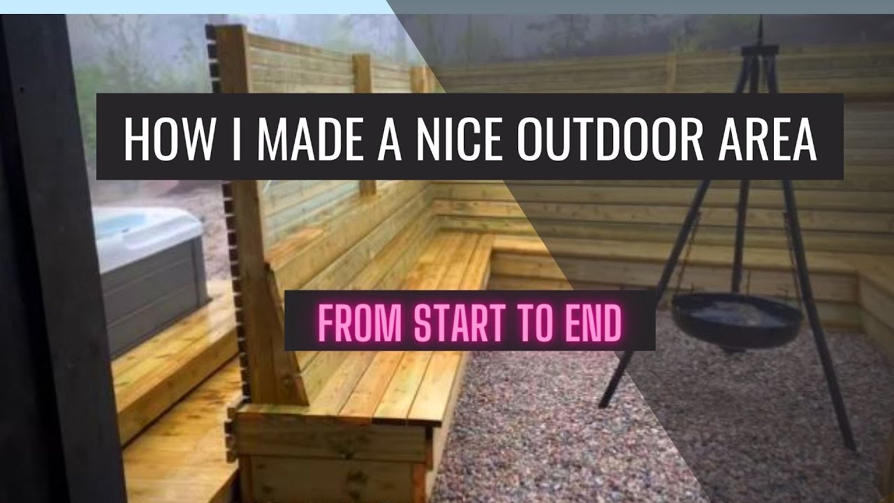 How I Built Outdoor Sitting Area With Living Wall At My Cabin l OUTDOOR IDEAS l BYGGE SITTEGRUPPE