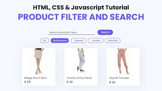 Product Filter and Search Using Javascript | With Free Source Code