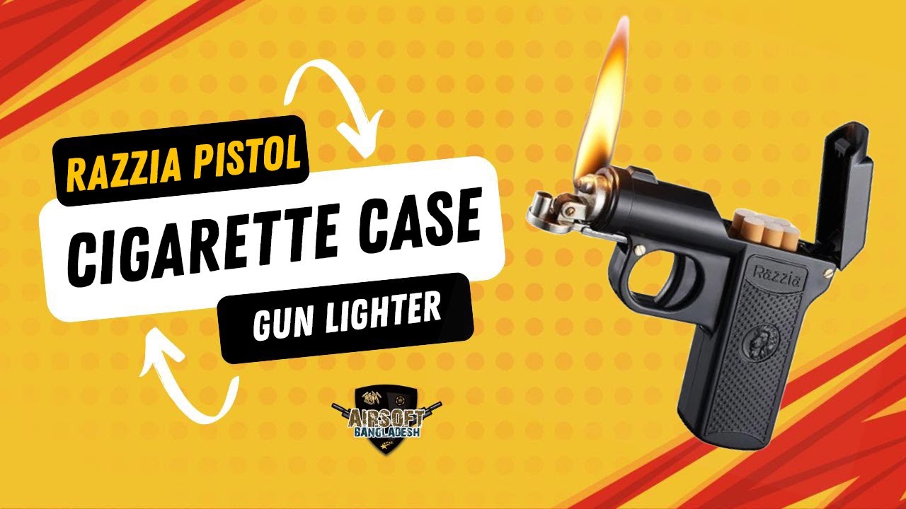 Razzia Gun Lighter with Cigarette Case #gunlighter