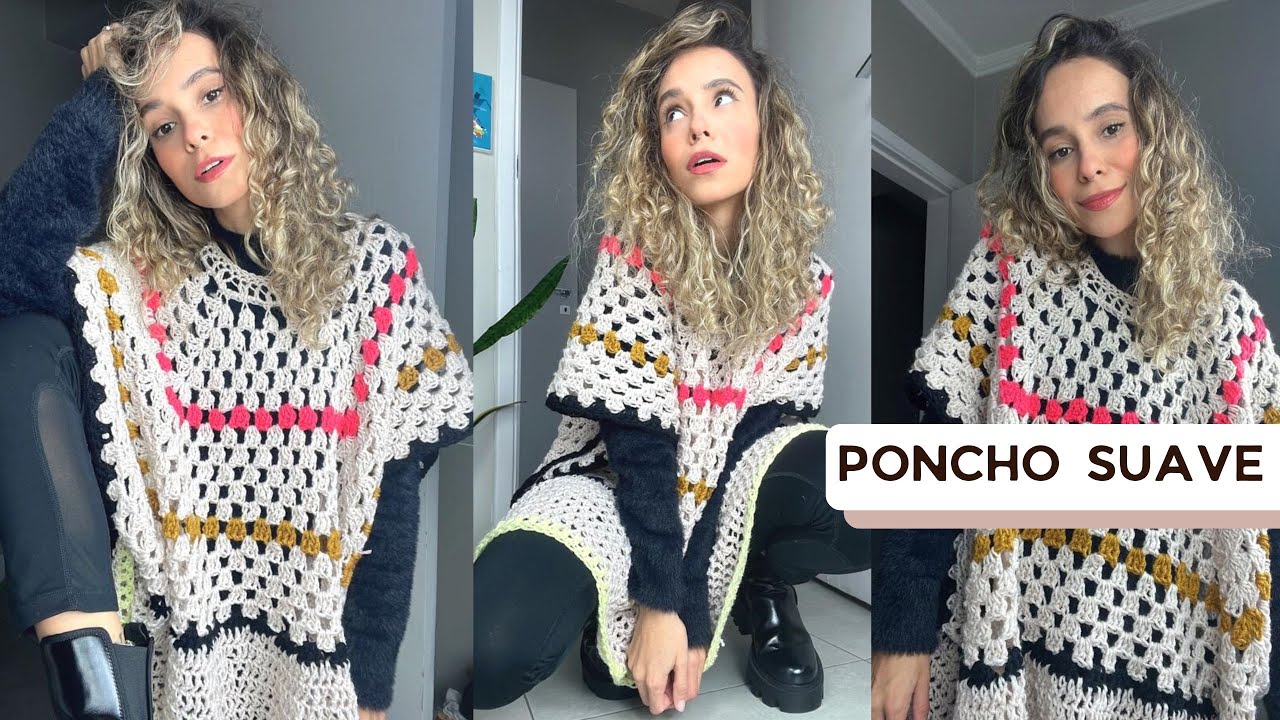 PONCHO SUAVE - CROCHÊ TUTORIAL PASSO A PASSO - YouTube