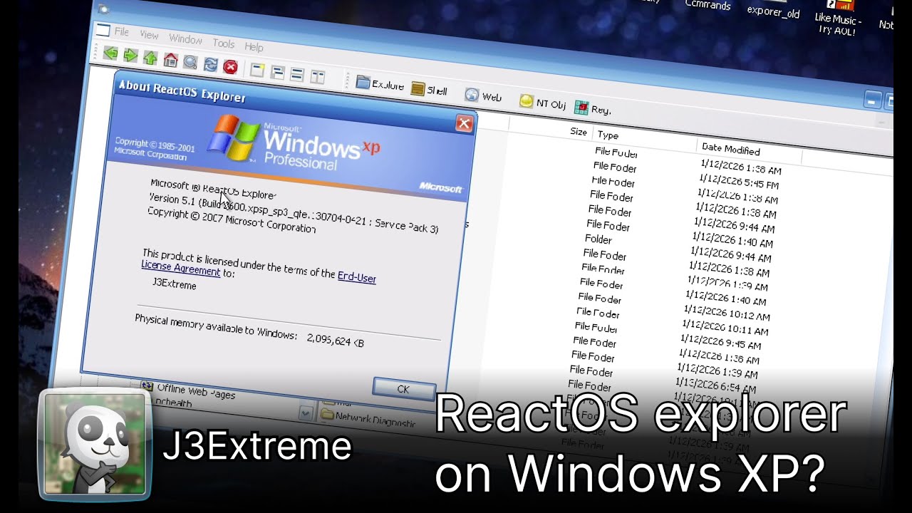 ReactOS Explorer on Windows XP? - YouTube