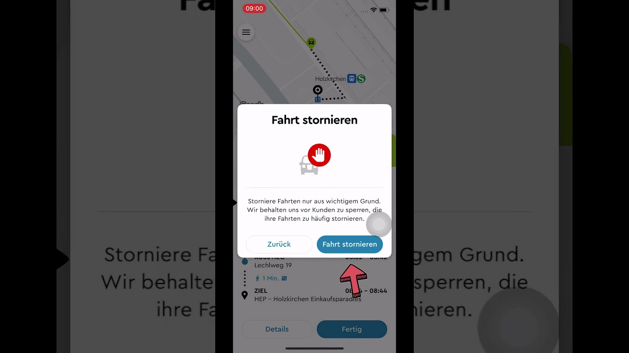 Fahrt stornieren
