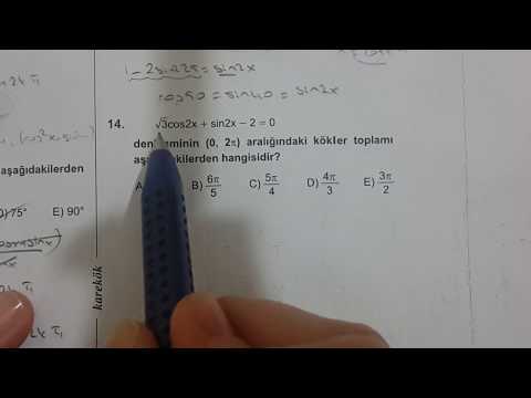 Karekök YKS(LYS)Matematik TRİGONOMETRİ Test 8 Anlatımlı Çözümleri