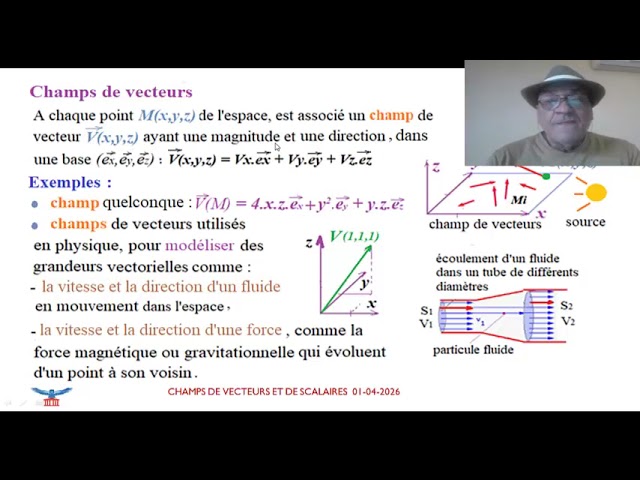 Analyse vectorielle - Champs de scalaires - champs de vecteurs