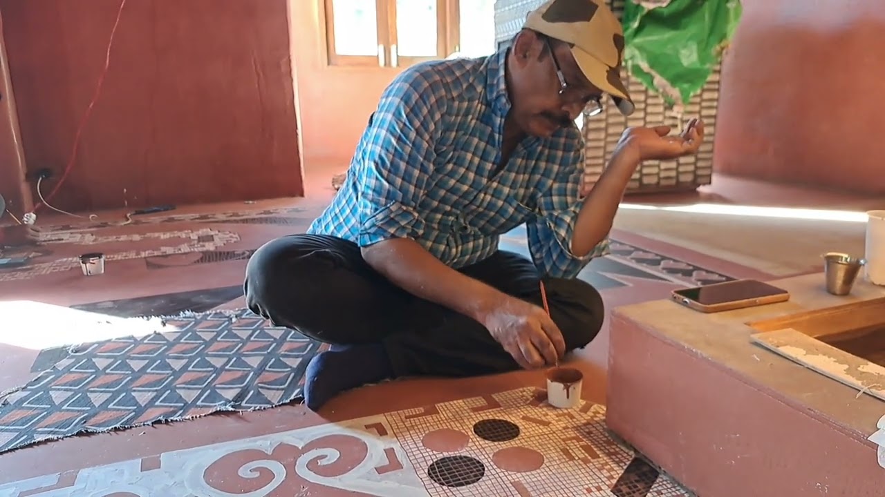 Painting On floor |kaalin design |floor painting |art ytra |how to draw 