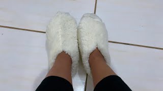 Como fazer a pantufa mais fácil  que você já viu ,para aquecer seus pesinhos 🥰