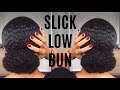 SLICK LOW TEXTURED BUN/DONUT BUN WITHOUT THE DONUT | Natural Hair | AbbieCurls