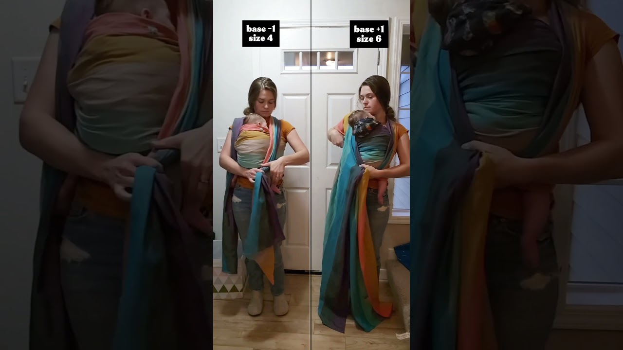 Woven Wrap Size Comparison| base minus 1 and +1