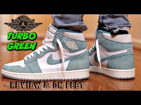 jordan 1 retro high turbo green on feet