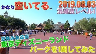 本当に土日 夏休みお盆前の東京ディズニーランドのパークを1周してみた Youtube