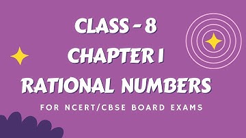 Maths Class- 8 - Chapter -1- Rational Numbers (Part 1) - RD Sharma