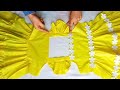 Diy  stylish ruffle baby frock cutting and stitching tutorial