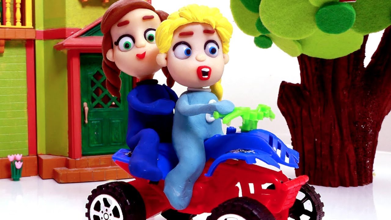 funny pranks videos Superheroes quad cartoon 💕 Play Doh Stop motion video for kids