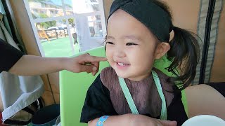 [SUB] RUDA feels shy as a handsome boy calls her cute. 😳 (Kids' cafe with new friends)