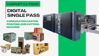 Caspijet CJ-T2500: 2.5m Digital Corrugated Printing \& Slotting Machine | No Plates Needed