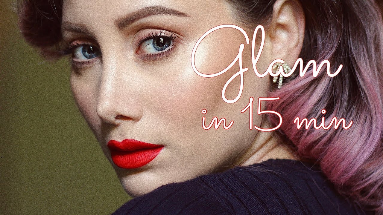 Trucco glam in 15 MIN: pochi pennelli e labbra rosse ♥ [ENG SUB]