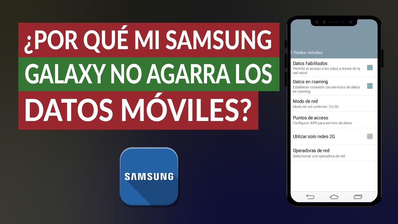 globo Numérico Mendicidad Por qué mi Samsung Galaxy no Agarra los Datos Móviles y no Funciona? -  YouTube