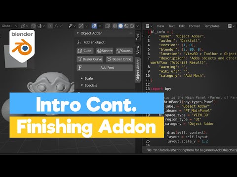 Blender Python Tutorial : Finishing the Object Adder Add-on [learn python for beginners]