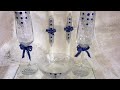 تزيين كووس وشموع الخطوبة DIY Wedding glasses