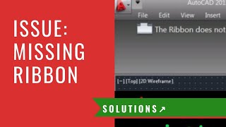 Autocad Problems & Solutions | Fix Missing Ribbon |P3V1