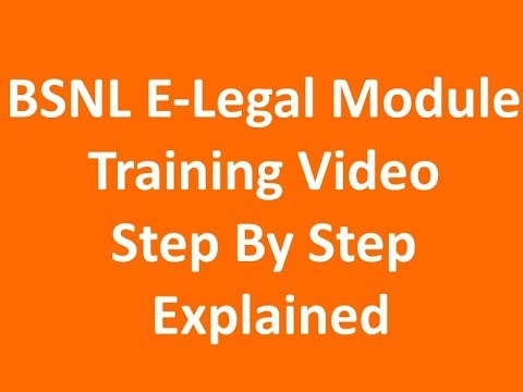 [English] BSNL e-Legal Module Complete Training Video Step by Step