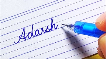 ‎‏”Adarsh”Beautiful name in cursive handwriting